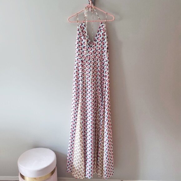 NWT Olivia Palermo printed halter silk maxi dress - Picture 8 of 13